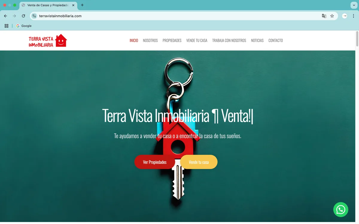 Diseño de página web para una inmobiliaria con catálogo de propiedades